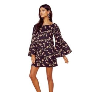 Billabong Love Like Summer Dress Size Medium Black Pink Floral Mini New NWT